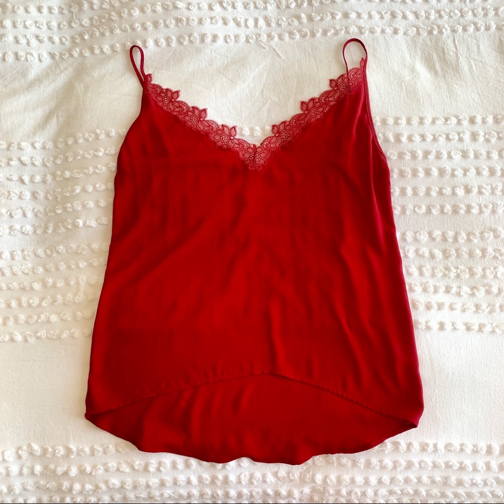 The Kooples red silk cami